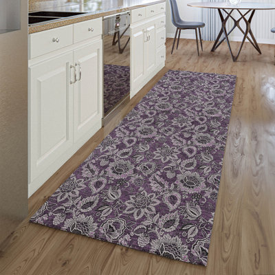 Premium Machine Washable Addington Eggplant Rug