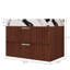 Meuble-lavabo flottant 30 po avec lavabo en céramique fritté sans soudure et 2 tiroirs à fixation murale-344512030