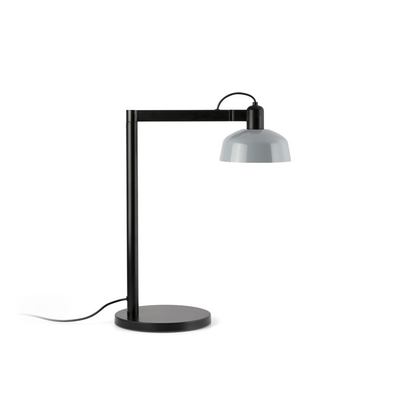 Lampe de table en métal Tatawin, Bleu grisâtre brillant