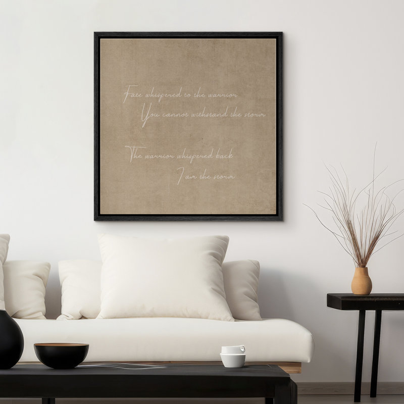 «I Am The Storm, Tan Brown», reproduction d'art sur toile encadrée, H 16 po x l 16 po, Noir, noir, noir, noir