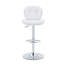 Ensemble de table de bar et tabourets réglables, table de hauteur de bar ronde avec plateau en pierre frittée et 2 tabourets de bar en cuir de polyuréthane blanc avec siège rembourré, ensemble bistro pivotant pour petits espaces-2050875417