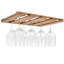 Kiska Solid Wood Hanging Wine Glass Rack in Brown