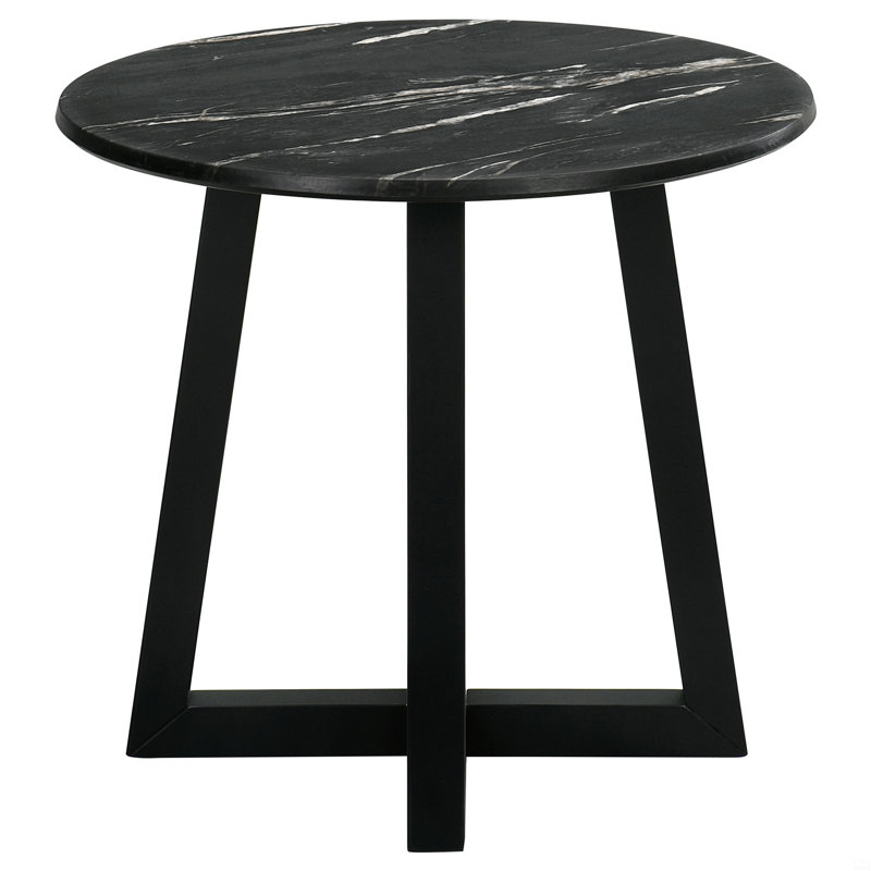 Round Marble-Like Smarttop Side End Table