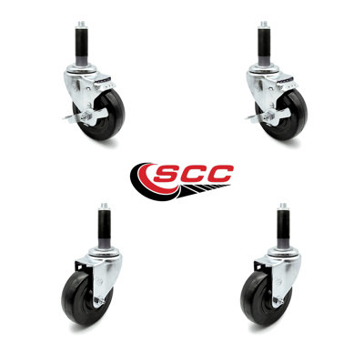 4-Piece Hard Rubber Caster Set