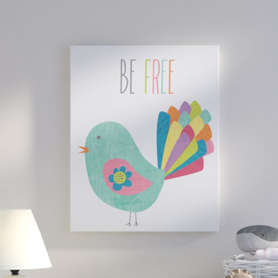 'Be Free Colourful Bird' Graphic Art Print