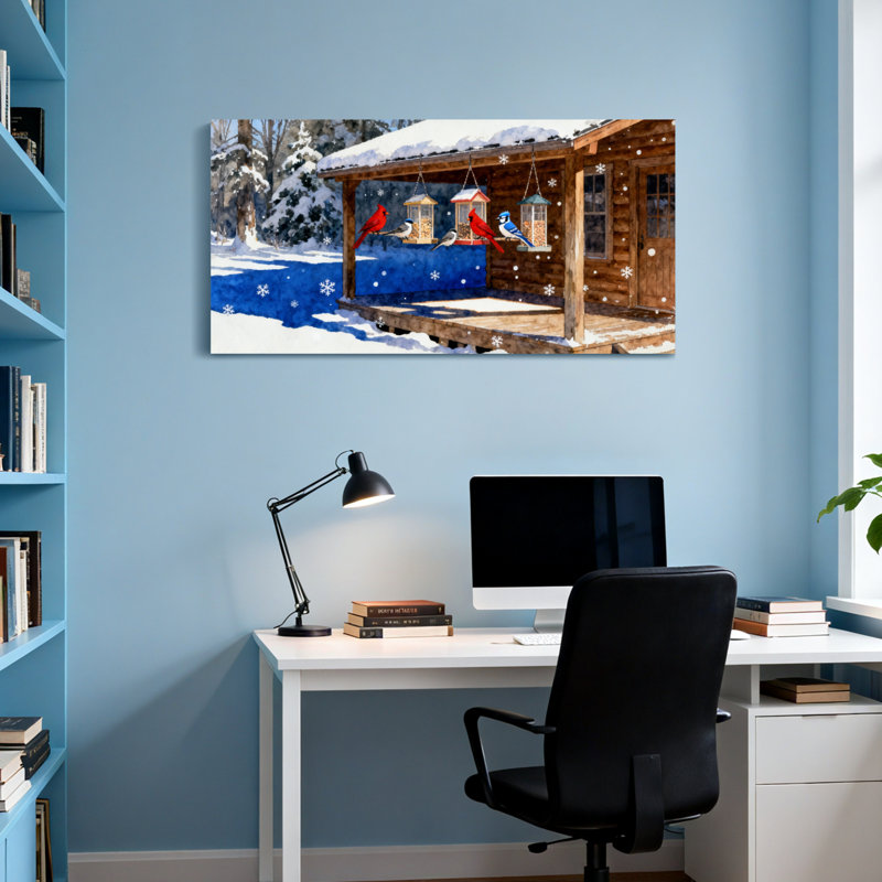 Scène de neige en hiver, H 16 po x l 32 po
