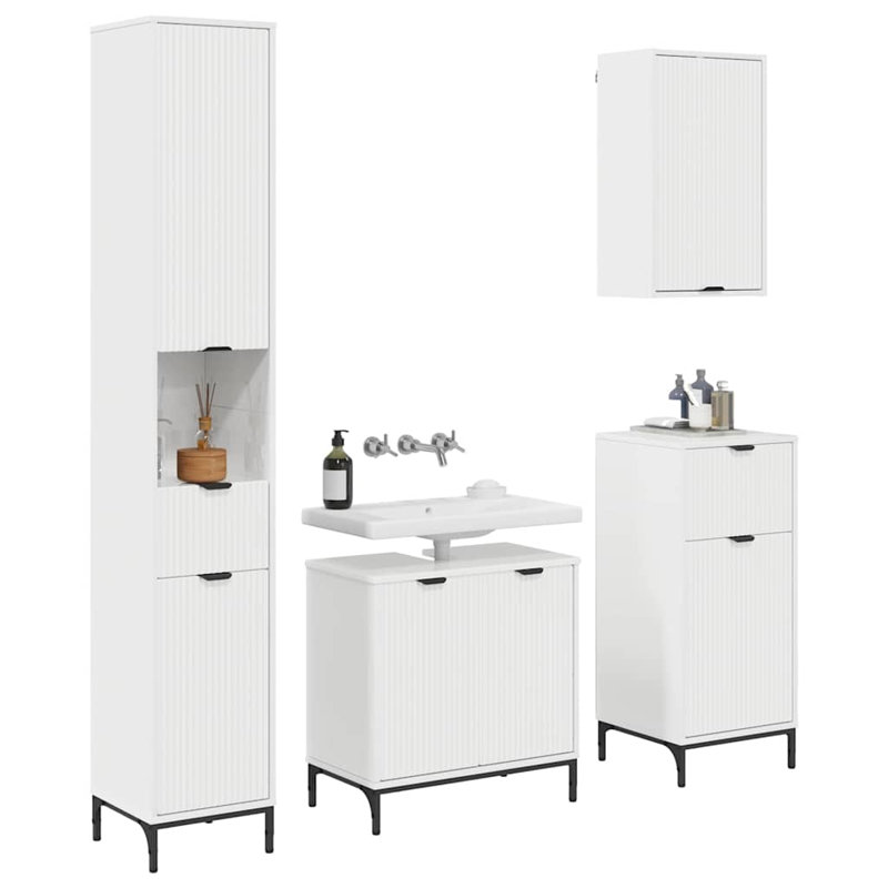 60.5cm Bathroom Vanity Base Only, High Gloss White