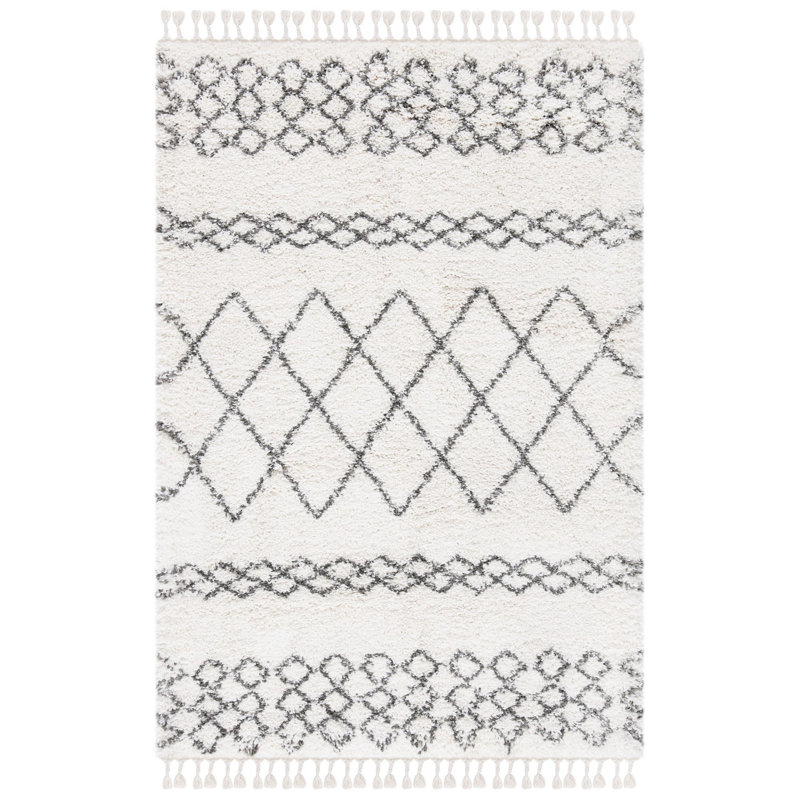 Tapis ivoire / gris Imraan, Rectangle 4 pi x 6 pi
