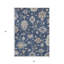 Tapis extérieur lavable floral bleu marine beige et gris 5 pi x 8 pi