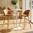 3-Piece Counter Height Dining Table Set With 24" Round Pub Table And 2 Swivel Counter Stools