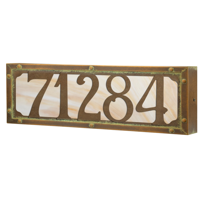 Plaque d'adresse murale personnalisable 12 V pour 5 numéros, Nouveau vert / jaune