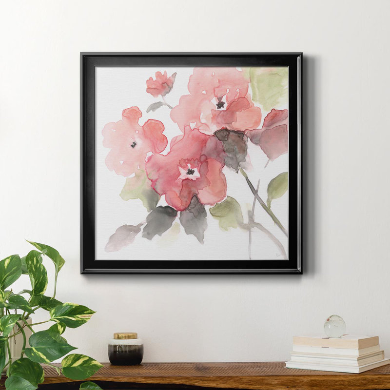 Coral Blush II - reproduction d'art sur toile tendue, H 17,5 po x l 17,5 po x P 1,5 po, Noir