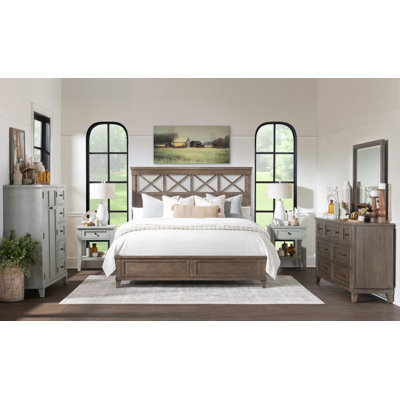 XXX's And OOO's King Size Cocoa Transitional Hardwood Panel Bed