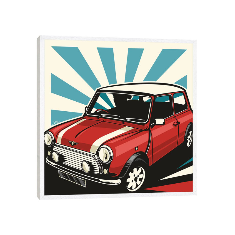 Mini Cooper III by James Lee - Print on Canvas, 93.98 cm H x 93.98 cm W, White Framed