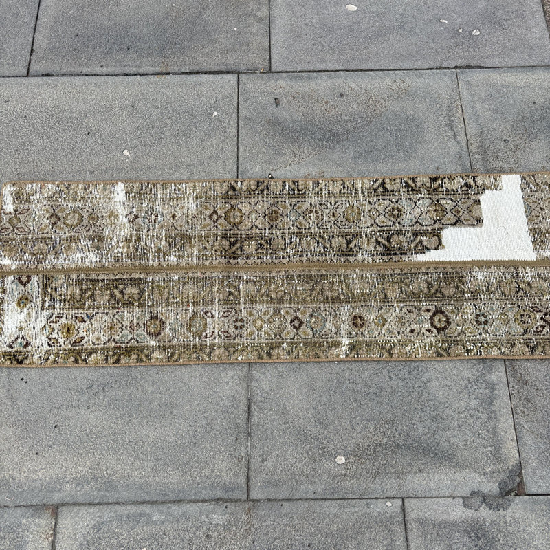 Handwoven Vintage Turkish Runner Rug with Intricate Patterns in Rich Earth Tones