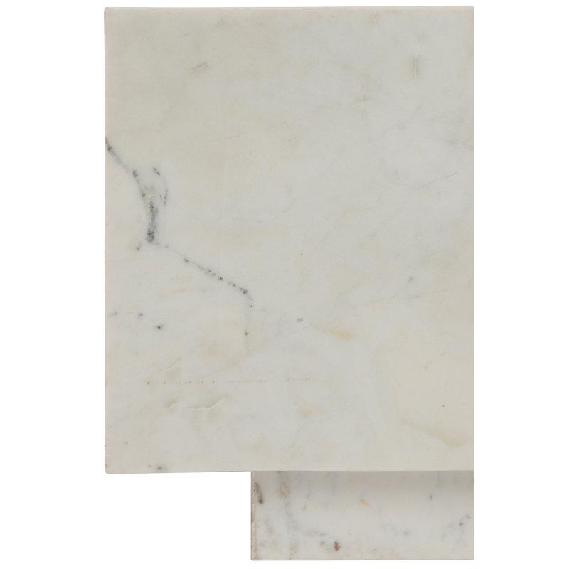Transitional Banswara Marble Square Coffee Table with Casters