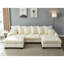 Modulaire avec velours côtelé, surdimensionné à 5 places en forme de L et de U, coussin ultra confortable, assise épaisse et relaxante, assemblage facile pour le salon, canapé modulaire rembourré en velours côtelé, forme, support en mousse haute,