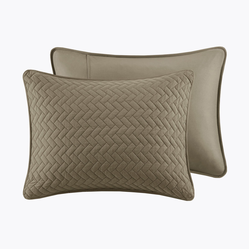 Velvet Touch Taupe 3-Piece Luxurious Oversized Queen Quilt Set, Queen Coverlet + 2 Shams, Taupe