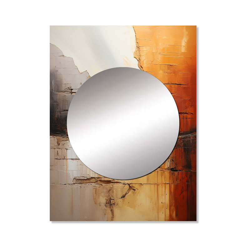 Mileya gris orange gris et orange géologique merveilles - barrage mural décoratif miroir, miroir gris, impression sur métal