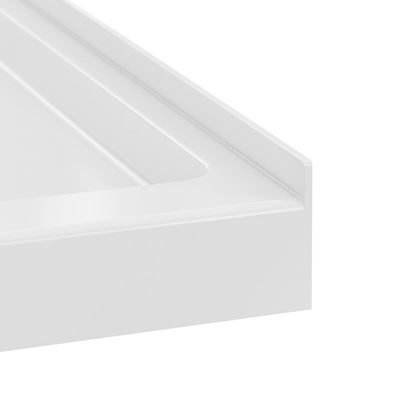 Marquette 36" X 36" Double-Threshold Shower Pan Base With Center Drain In Glossy White