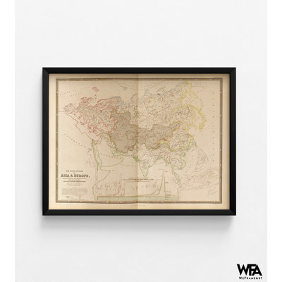 Rivière, systèmes de rivières d'Asie et d'Europe par cartes anciennes, affiche de carte du vieux Continent, art mural rivière, art de maison de rivière asiatique antique