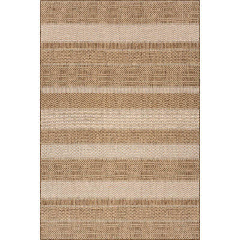  Torelle Indoor/Outdoor Abstract Area Rug, Rectangle 5' x 8', Brown