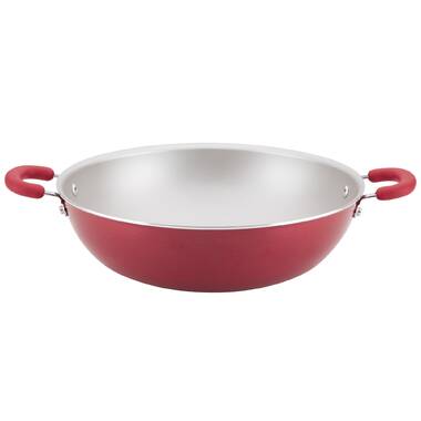 Rachael Ray 50497 Enamel On Steel 12-Quart Covered Stockpot, Red Gradient,  1 - Baker's