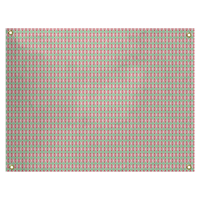 Tapisserie murale losanges en losanges en polyester, H 1 po x l 80 po x P 59 po, Vert herbe / rouge