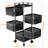 Kitchen Storage Cart,Rotating Trolley on Wheels,Metal Wire Shelf with Top Lid