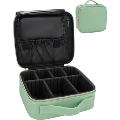 Trousse de voyage, trousse de maquillage, trousse de maquillage, trousse de rangement portable pour artiste avec cloisons réglables pour les pinceaux de maquillage, accessoires de toilette, accessoires numériques