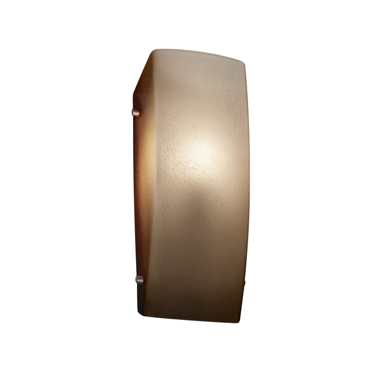 Applique murale rectangulaire 1 lumière Casson, DEL 13 W (incluse), Nickel brossé, Opale