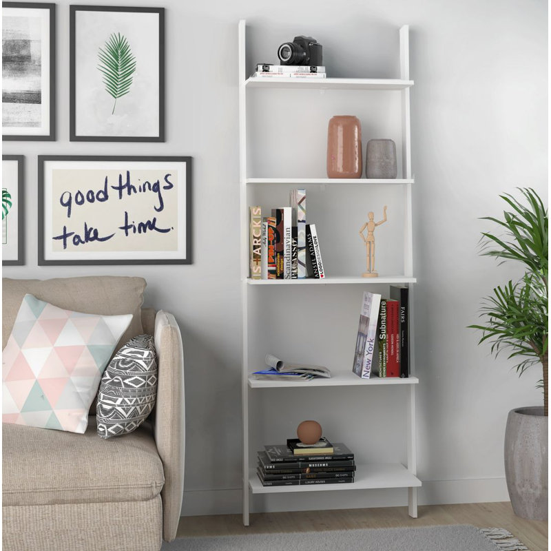 Anikin Ladder Bookcase, White