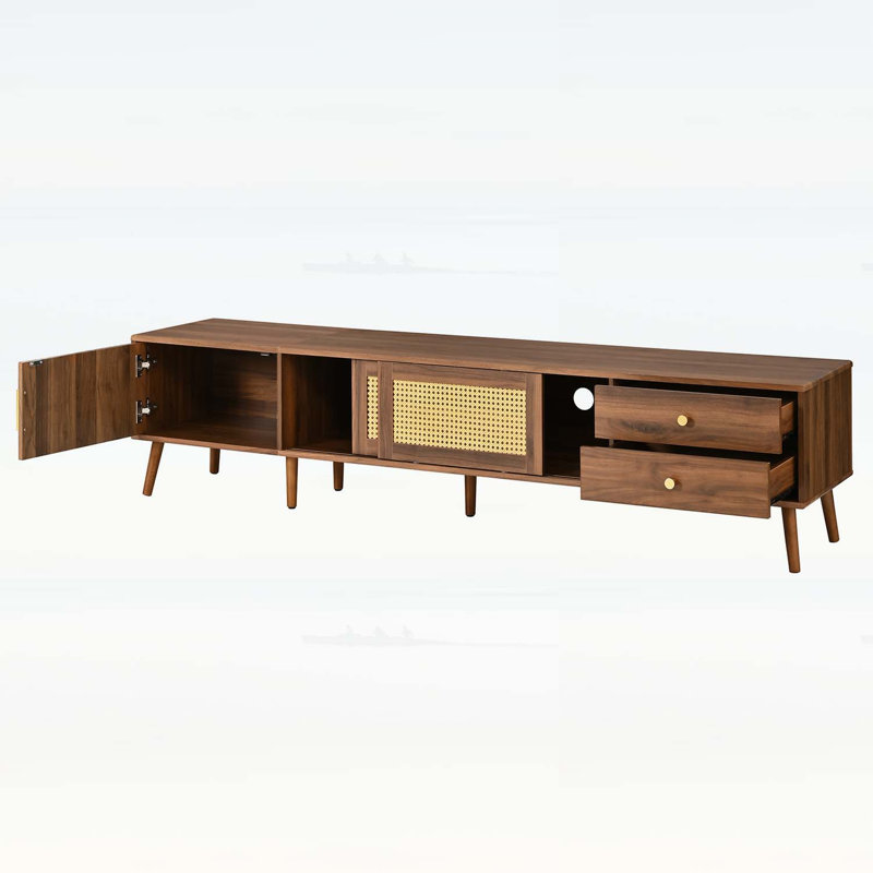 Meuble télé 76 po Modern Rattan Doors