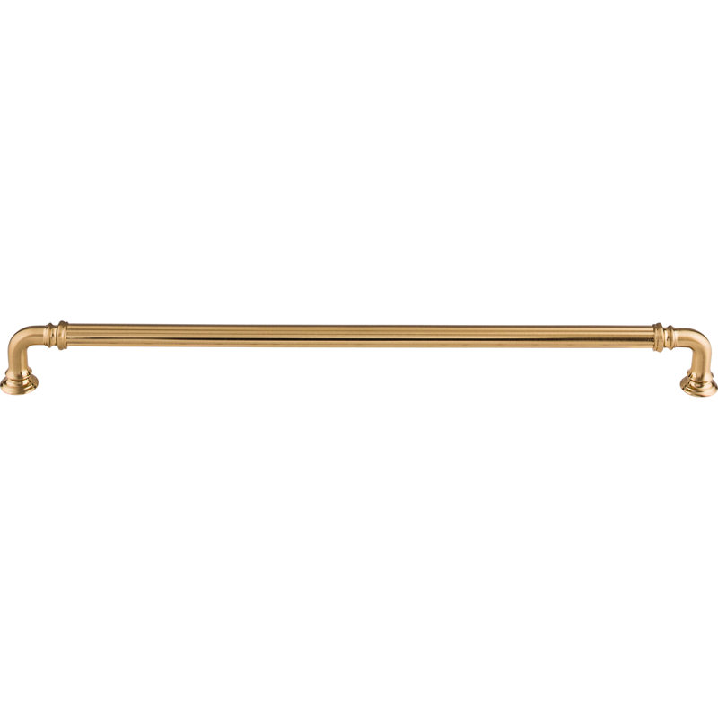 Reeded 12" Center to Center Bar Pull, Honey Bronze, 12" Center to Center
