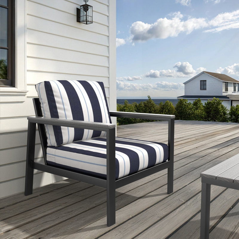 Chaise longue d'extérieur avec coussins Sunbrella® Townsend, Gris