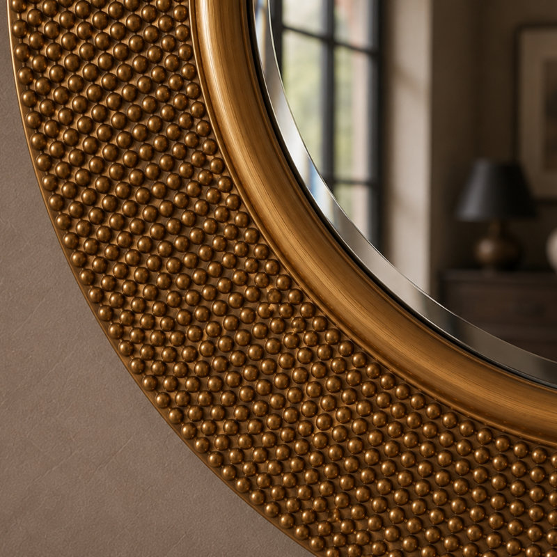 Julien Round Mirror, Gold Leaf