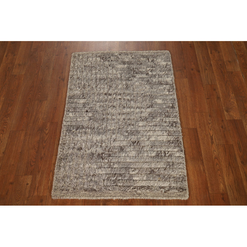 Abstract Wool Moroccan Modern Accent Rug 2x3