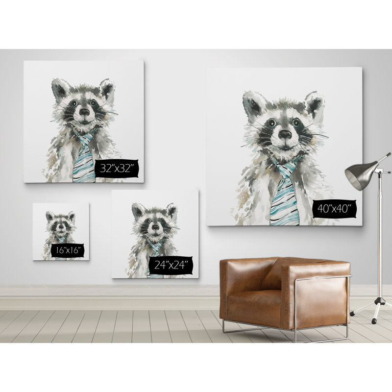 «Cute Critter Raccoon», art sur toile, H 16 po x l 16 po x P 1,5 po, Toile tendue