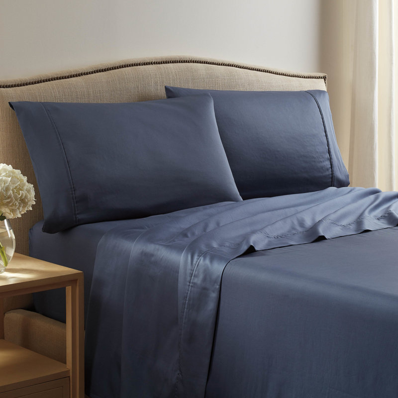 White Full Size Cotton Sateen Deep Pocket Sheet Set