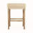 Upholstered Linen Counter Stool with Solid Wood Frame-528156330