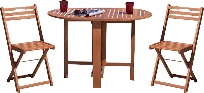 Adalmiina 2 - Person Wood Patio Dining Set with Oval Table