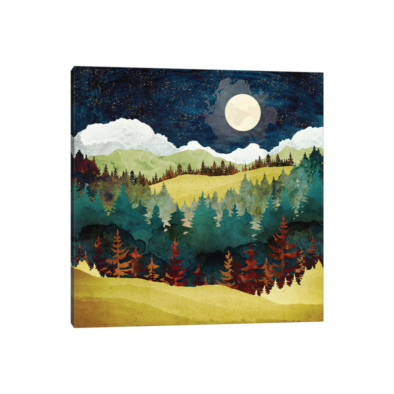 Lune d'automne - imprimé, Toile tendue, H 12 po x l 12 po x P 0,75 po