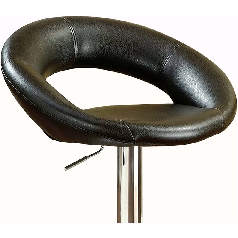 Ensemble de 2 tabourets noirs en similicuir réglables, Noir