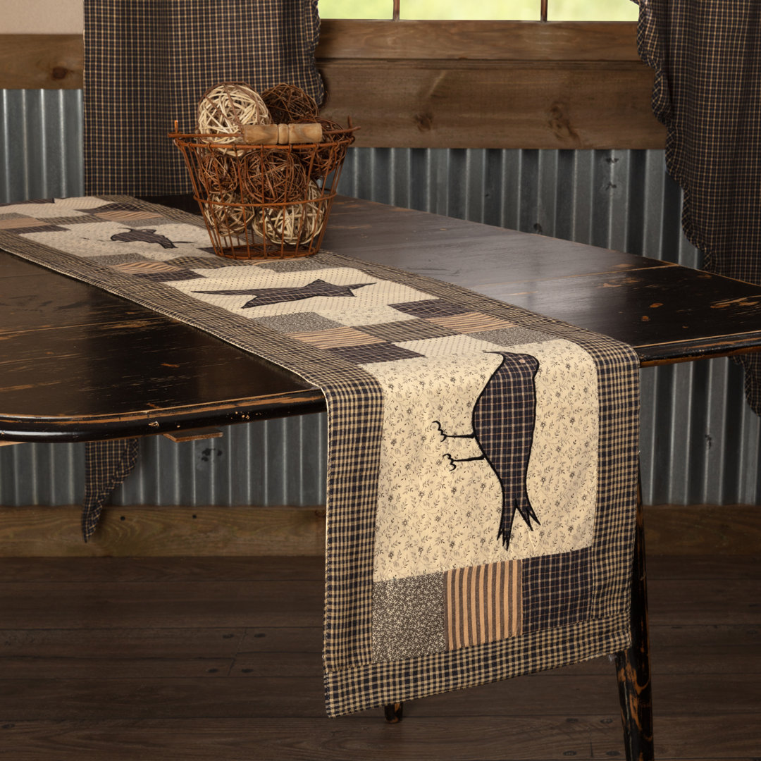 Kettle Grove Crow and Star Runner 100% Cotton Table Runner VHC Brands 