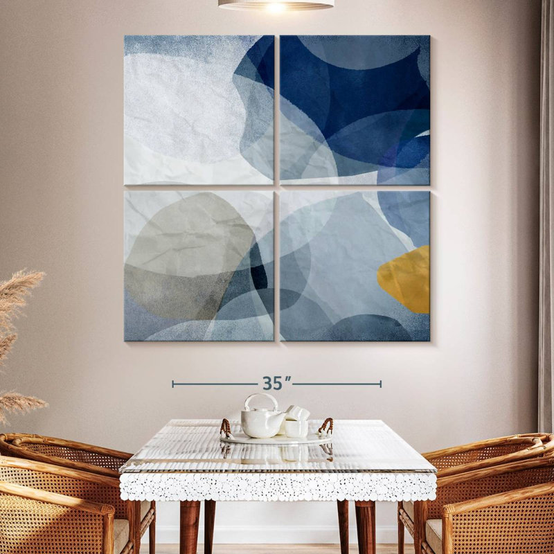 Avery Blue Bubbles I, 50" H x 50" W