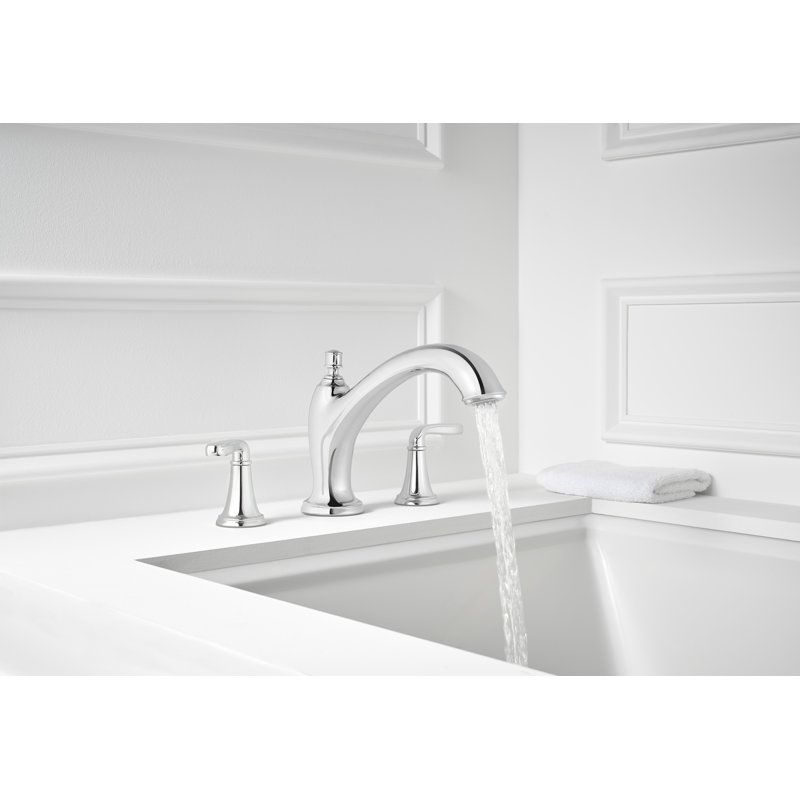 Garniture de robinet de baignoire romaine à fixation sur plateau à poignées doubles Northcott, Chrome poli