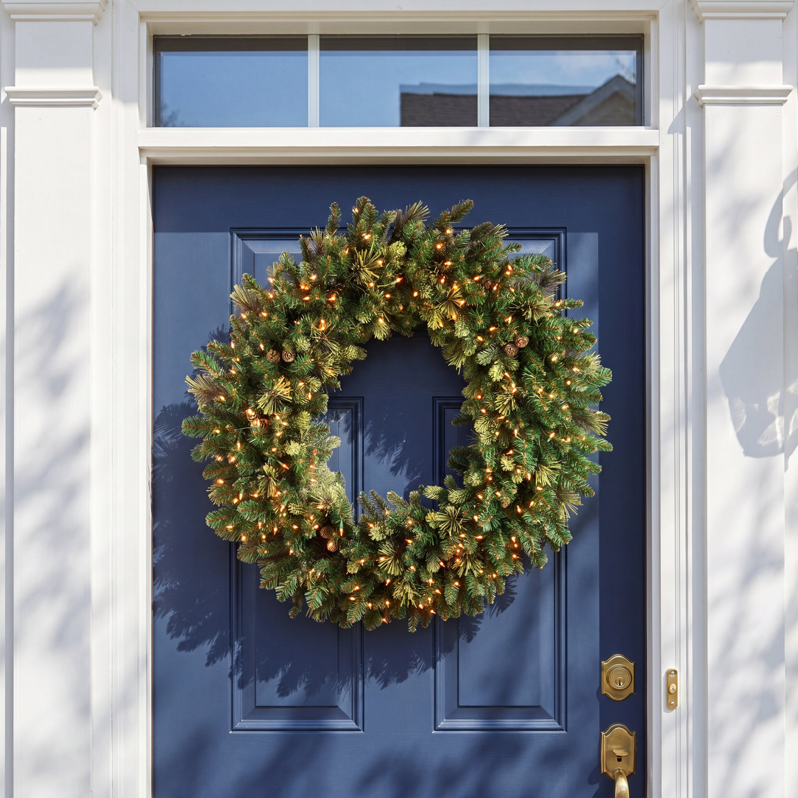 48" Pre-Lit Pine Wreath
