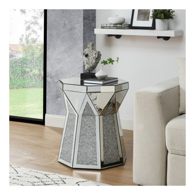 Coffee Table With Mirror Crystal Inlay