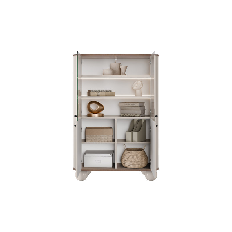 Display Cabinet, Brown/Black/Beige