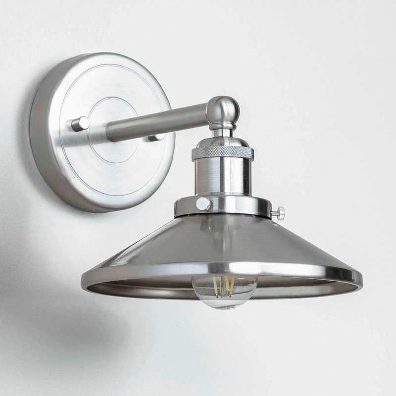 Jormundagand Steel Armed Sconce, Brushed Nickel
